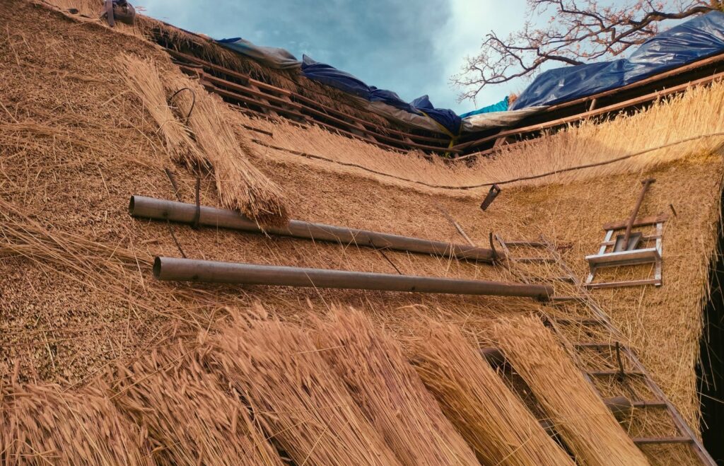 Omläggning av halmtak